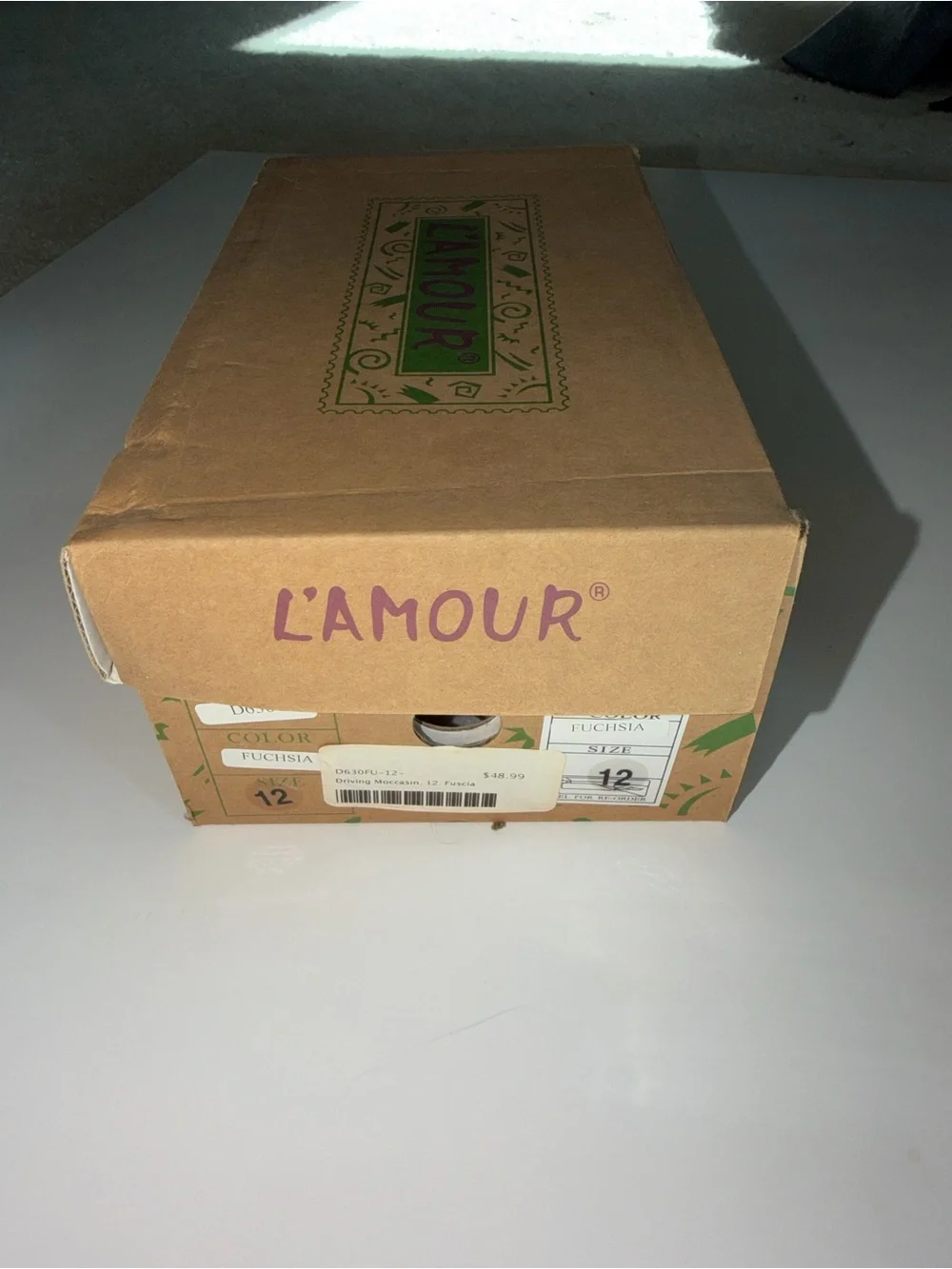 NWT L'Amour Girls Size 12 Fuchsia Suede Driving Moccasins | Heart Tassel